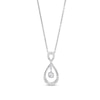 Thumbnail Image 1 of Unstoppable Love™ 0.20 CT. T.W. Diamond Double Teardrop Pendant in 10K White Gold - 19"