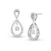 Thumbnail Image 0 of Unstoppable Love™ 0.20 CT. T.W. Diamond Double Teardrop Earrings in 10K White Gold