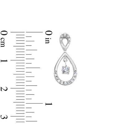 Unstoppable Love™ 0.20 CT. T.W. Diamond Double Teardrop Earrings in 10K White Gold