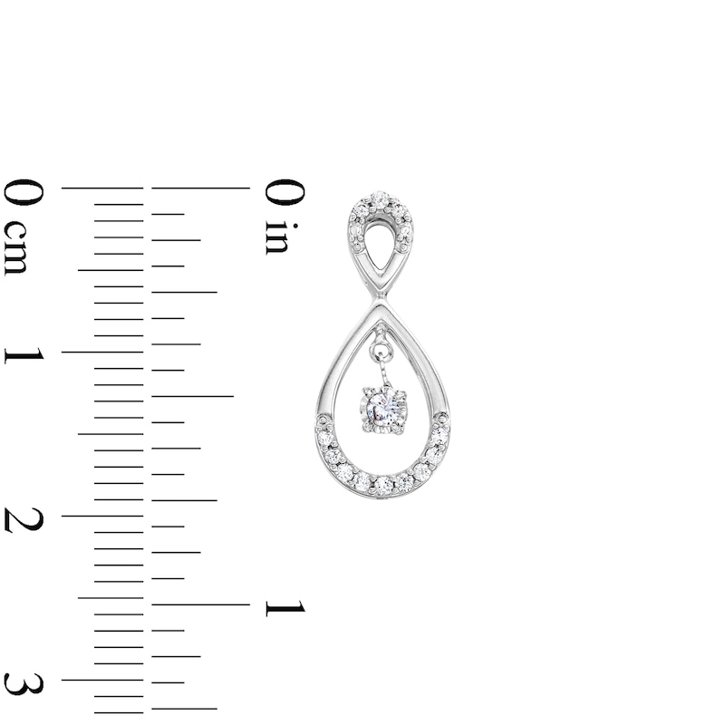 Unstoppable Love™ 0.20 CT. T.W. Diamond Double Teardrop Earrings in 10K White Gold