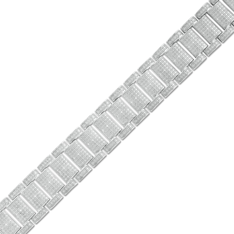 Men's 0.25 CT. T.W. Diamond Dotted Bracelet in Sterling Silver - 8.5"