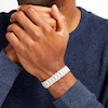 Thumbnail Image 2 of Men's 0.25 CT. T.W. Diamond Dotted Bracelet in Sterling Silver - 8.5"