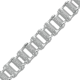 Men's 1.00 CT. T.W. Diamond Bike Chain Bracelet in Sterling Silver - 8.5"