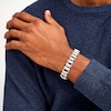 Thumbnail Image 2 of Men's 1.00 CT. T.W. Diamond Bike Chain Bracelet in Sterling Silver - 8.5"