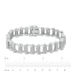 Thumbnail Image 4 of Men's 1.00 CT. T.W. Diamond Bike Chain Bracelet in Sterling Silver - 8.5"