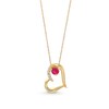 Lab-Created Ruby and 0.04 CT. T.W. Diamond Tilted Heart Pendant in 10K Gold