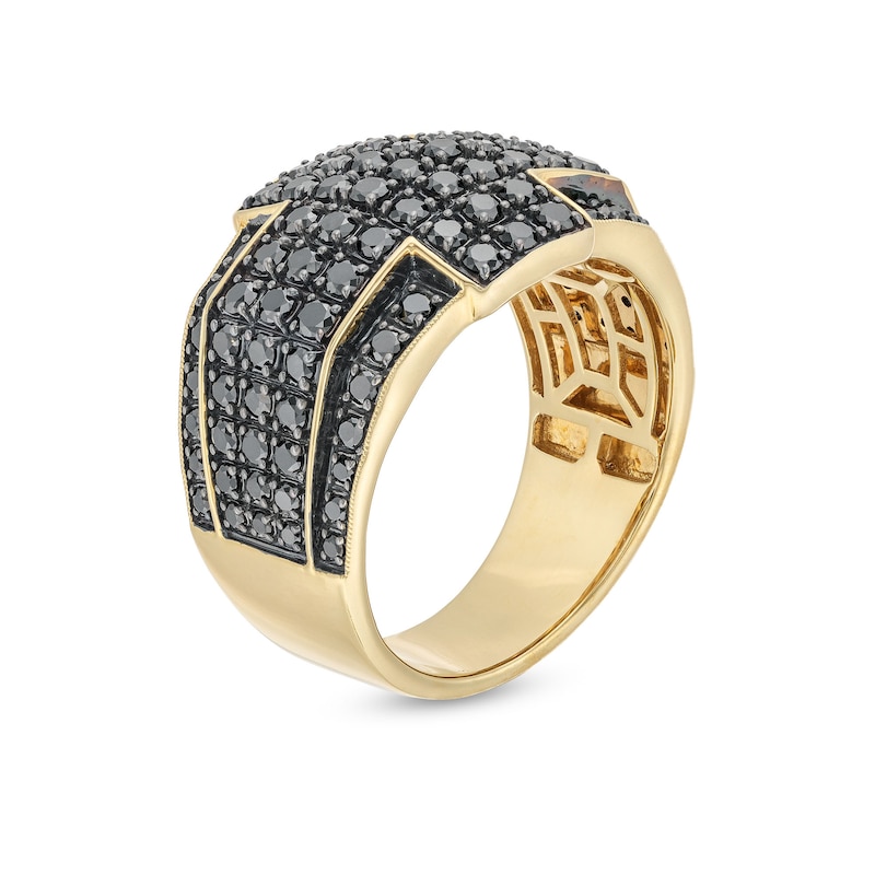 Men's 2.00 CT. T.W. Black Diamond Cross Framed Ring 10K Gold|Peoples Jewellers