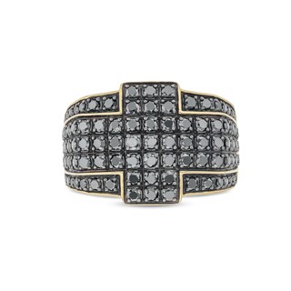 Men's 2.00 CT. T.W. Black Diamond Cross Framed Ring 10K Gold