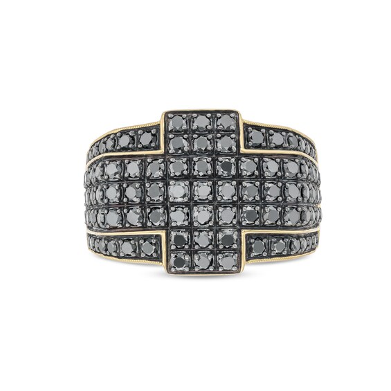 Men's 2.00 CT. T.W. Black Diamond Cross Framed Ring 10K Gold