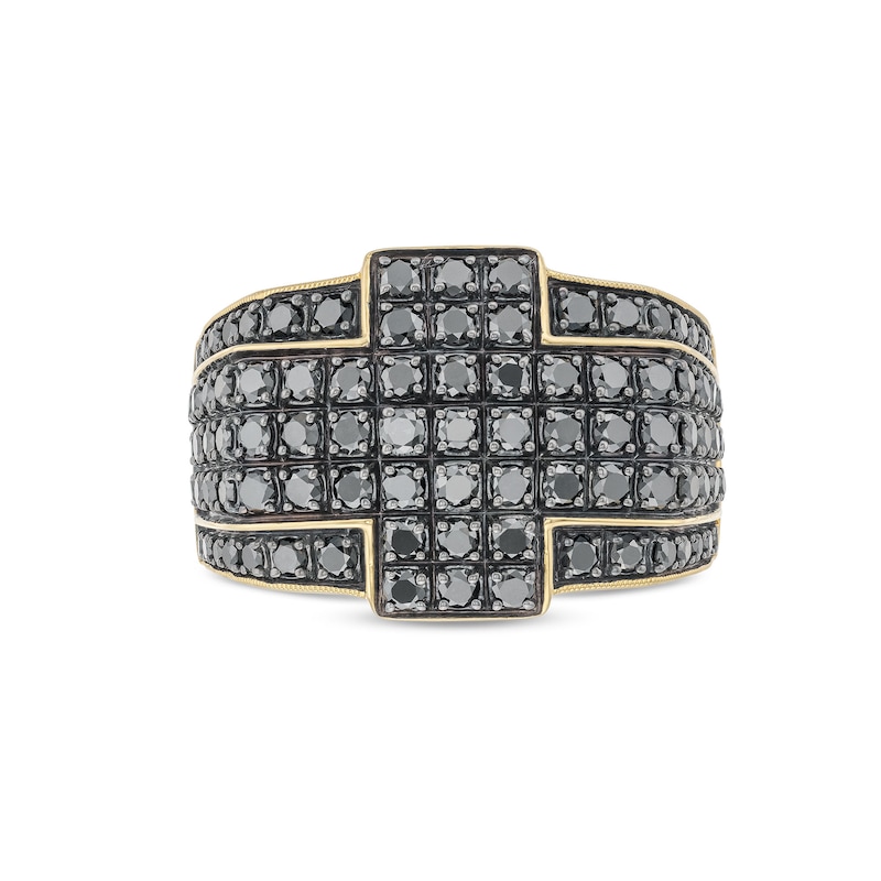 Main Image 4 of Men's 2.00 CT. T.W. Black Diamond Cross Framed Ring 10K Gold