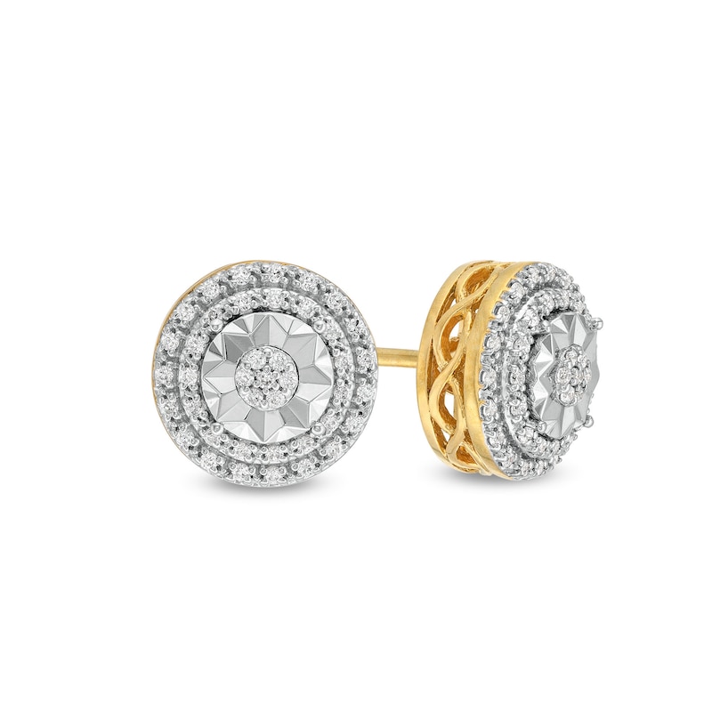 Main Image 1 of 0.20 CT. T.W. Diamond Double Framed Stud Earrings in 10K Gold