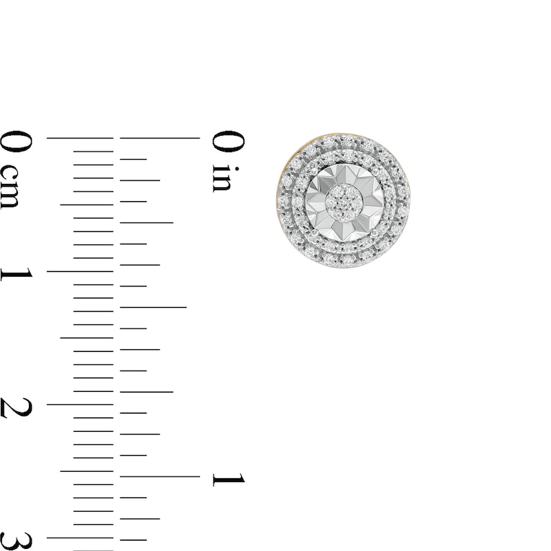 Main Image 3 of 0.20 CT. T.W. Diamond Double Framed Stud Earrings in 10K Gold