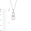 Thumbnail Image 3 of Freshwater Cultured Pearl and White Lab-Created Sapphire Pendant and Earrings Set in Sterling Silver