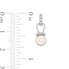 Thumbnail Image 5 of Freshwater Cultured Pearl and White Lab-Created Sapphire Pendant and Earrings Set in Sterling Silver