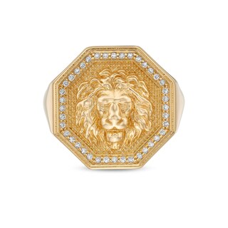 Men's 0.18 CT. T.W. Certified Lab-Created Diamond Dimensional Lion Ring in 10K Gold (F/SI2)