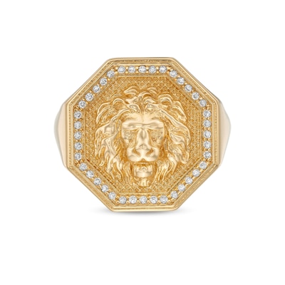 Men's 0.18 CT. T.W. Certified Lab-Created Diamond Dimensional Lion Ring in 10K Gold (F/SI2)