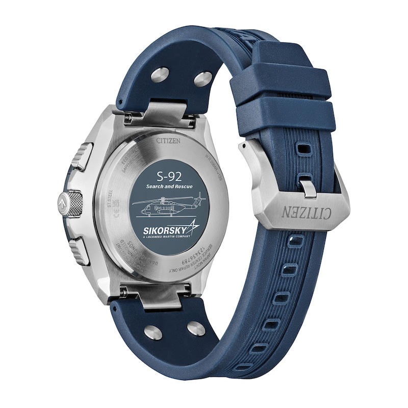 Main Image 3 of Men's Citizen Promaster Skyhawk A-T in Stainless Steel with Blue Silicone Strap (Model  JY8156-00L)