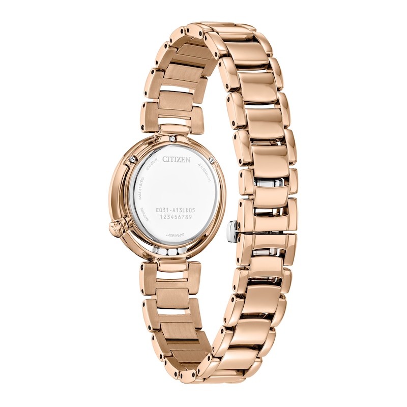 Main Image 3 of Ladies' Citizen L Arcly Diamond Accent Watch in Rose-Tone Stainless Steel (Model EM1113-58Y)