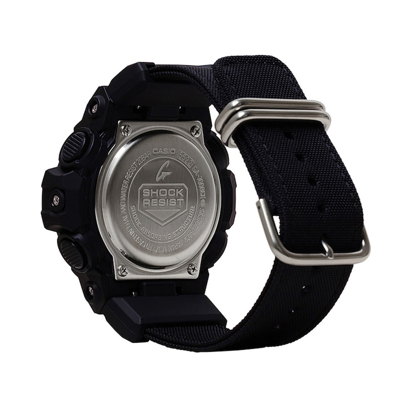 Men's Casio G-Shock Classic Analog/Digital Display Watch with Black CORDURA® Nylon Band (Model GA700BCE-1A)