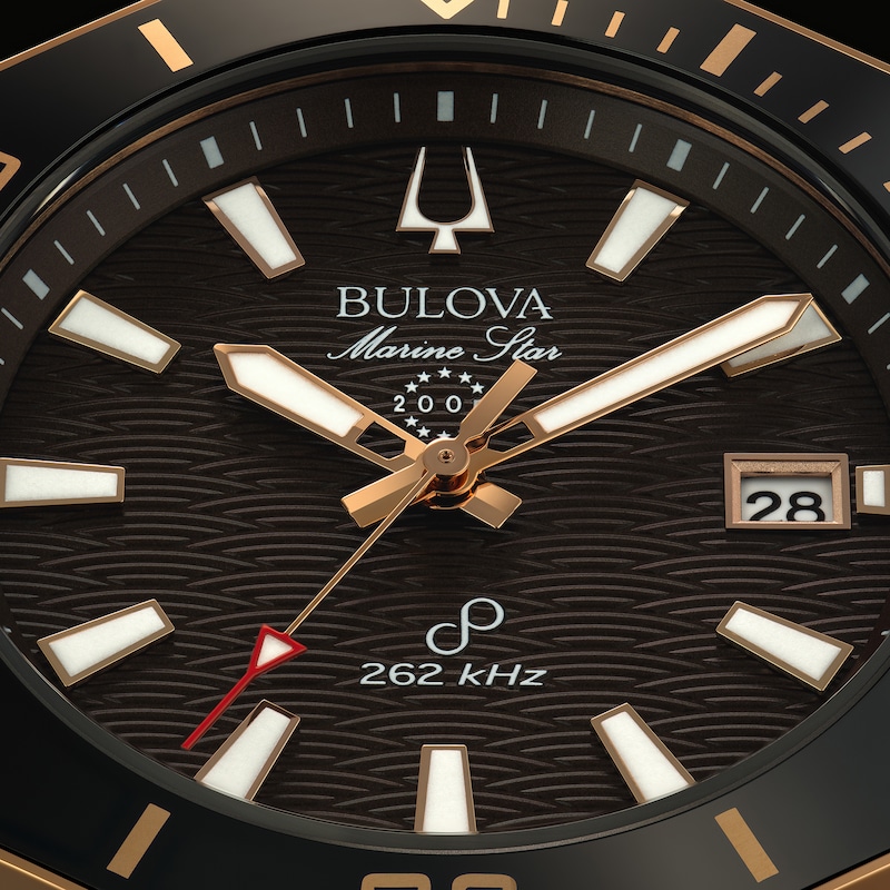 Main Image 5 of Men's Bulova Marine Star Precisionist Watch in Rose-Tone Stainless Steel (Model 98B421)