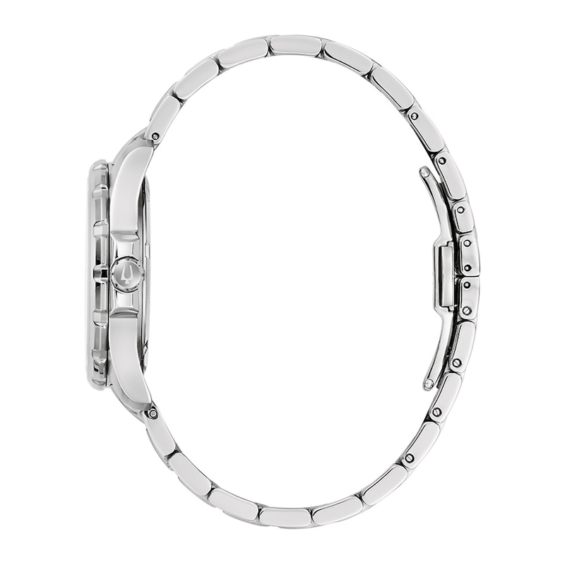 Main Image 2 of Ladies' Bulova Marine Star Blue Mother-of-Pearl and Diamond Accent Dial Watch in Stainless Steel (Model 96P248)