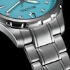Thumbnail Image 7 of Ladies' Bulova Marine Star Blue Mother-of-Pearl and Diamond Accent Dial Watch in Stainless Steel (Model 96P248)