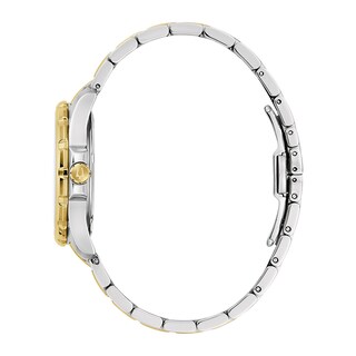 Ladies' Bulova Marine Star White Mother-of-Pearl and Diamond Accent Watch in Two-Tone Stainless Steel (Model 98P227)