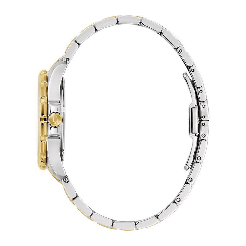 Main Image 2 of Ladies' Bulova Marine Star White Mother-of-Pearl and Diamond Accent Watch in Two-Tone Stainless Steel (Model 98P227)