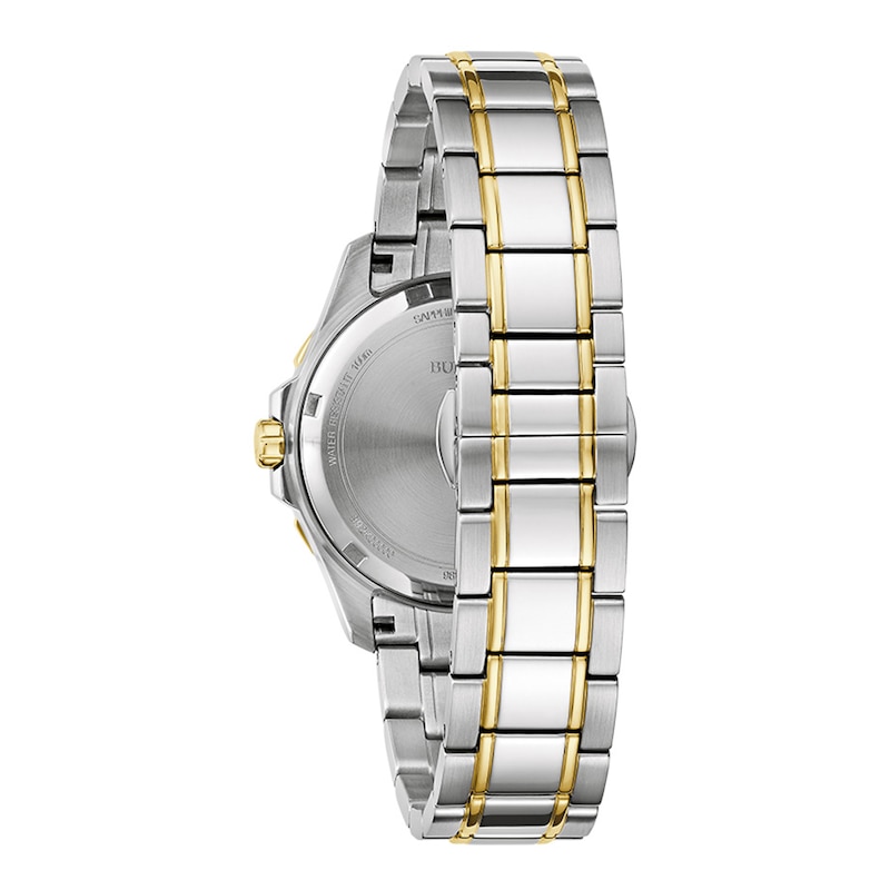 Main Image 3 of Ladies' Bulova Marine Star White Mother-of-Pearl and Diamond Accent Watch in Two-Tone Stainless Steel (Model 98P227)