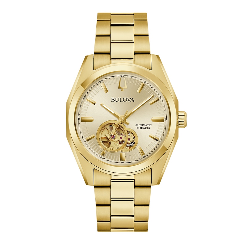 Men's Bulova Surveyor Watch in Gold-Tone Stainless Steel (Model 97A182)|Peoples Jewellers