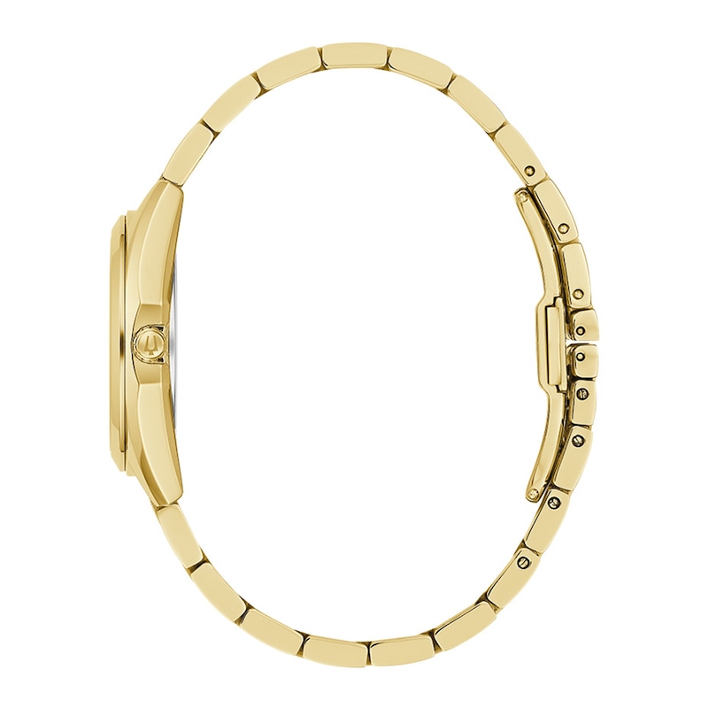 Main Image 2 of Ladies' Bulova Surveyor White Mother-of-Pearl and Diamond Accent Watch in Gold-Tone Stainless Steel (Model 97P172)