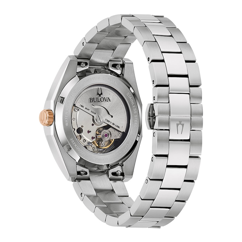 Main Image 3 of Men's Bulova Surveyor Burgundy Dial Watch in Stainless Steel (Model 98B422)