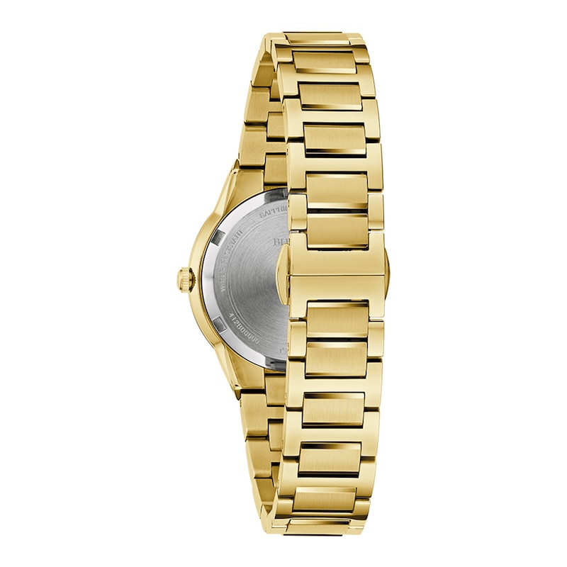Main Image 3 of Ladies' Bulova Modern Black Dial Watch in Gold-Tone Stainless Steel (Model 97L175)
