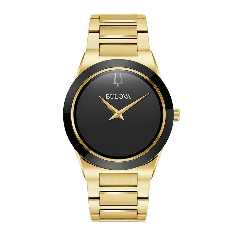 Men's Bulova Millennia Modern Black Dial Watch in Black Ion-Plated Stainless Steel (Model 97A183)|Peoples Jewellers
