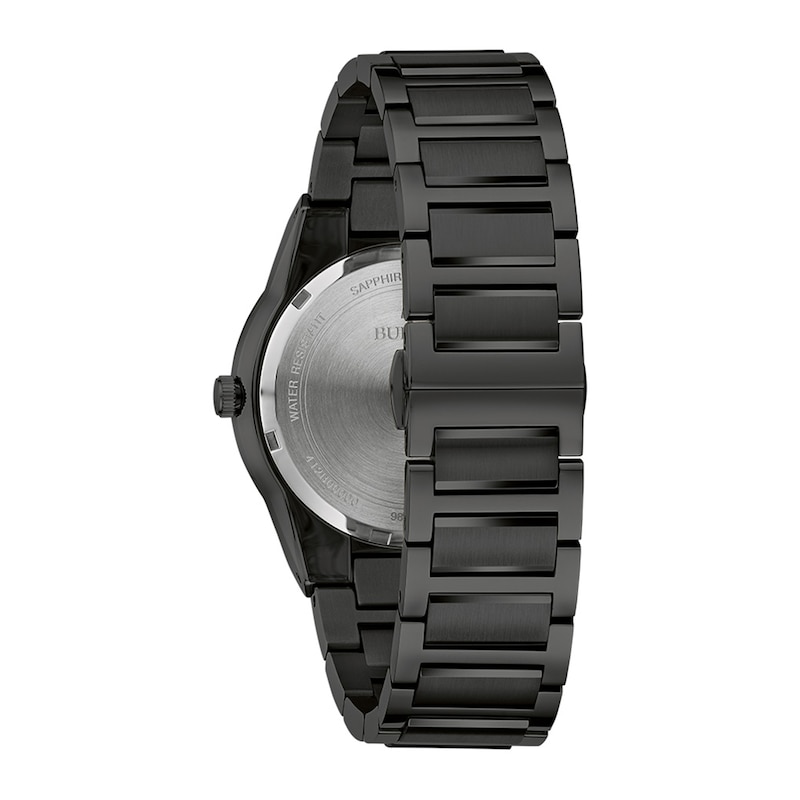 Main Image 3 of Men's Bulova Modern Black Dial Watch in Black Ion-Plated Stainless Steel (Model 98A313)