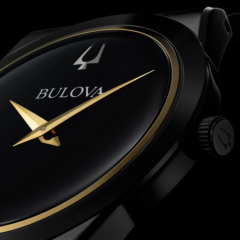 Main Image 4 of Men's Bulova Modern Black Dial Watch in Black Ion-Plated Stainless Steel (Model 98A313)