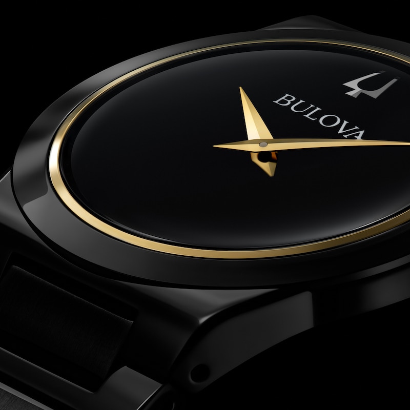 Main Image 7 of Men's Bulova Modern Black Dial Watch in Black Ion-Plated Stainless Steel (Model 98A313)