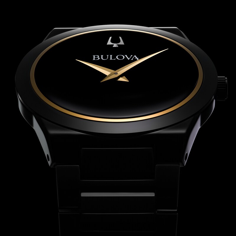 Main Image 8 of Men's Bulova Modern Black Dial Watch in Black Ion-Plated Stainless Steel (Model 98A313)