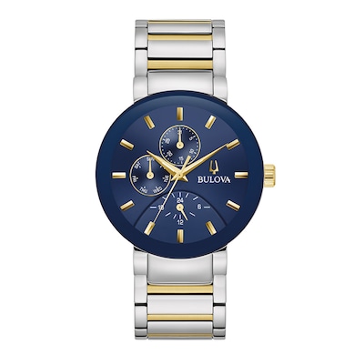 Men's Bulova Futuro Blue Dial Watch in Two-Tone Stainless Steel (Model 98C148)