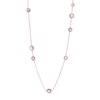 Thumbnail Image 0 of Amethyst and Pink Lab-Created Sapphire Station Necklace in 10K Rose Gold