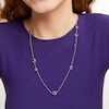 Thumbnail Image 2 of Amethyst and Pink Lab-Created Sapphire Station Necklace in 10K Rose Gold