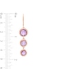 Thumbnail Image 2 of Amethyst and Pink Lab-Created Sapphire Drop Earrings in 10K Rose Gold