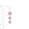 Thumbnail Image 3 of Amethyst and Pink Lab-Created Sapphire Drop Earrings in 10K Rose Gold