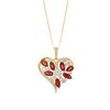 Thumbnail Image 0 of Garnet and White Lab-Created Sapphire Heart Pendant in Sterling Silver with 14K Gold Plate