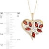 Thumbnail Image 2 of Garnet and White Lab-Created Sapphire Heart Pendant in Sterling Silver with 14K Gold Plate