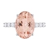 Thumbnail Image 4 of Oval Morganite and 0.42 CT. T.W. Diamond Ring in 14K White Gold