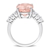 Thumbnail Image 5 of Oval Morganite and 0.42 CT. T.W. Diamond Ring in 14K White Gold