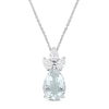 Pear-Shaped Aquamarine and 0.54 CT. T.W. Diamond Pendant in 14K White Gold – 18”