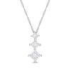 Thumbnail Image 1 of 0.80 CT. T.W. Princess-Cut Diamond Three-Stone Pendant in 14K White Gold – 17”