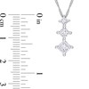 Thumbnail Image 2 of 0.80 CT. T.W. Princess-Cut Diamond Three-Stone Pendant in 14K White Gold – 17”